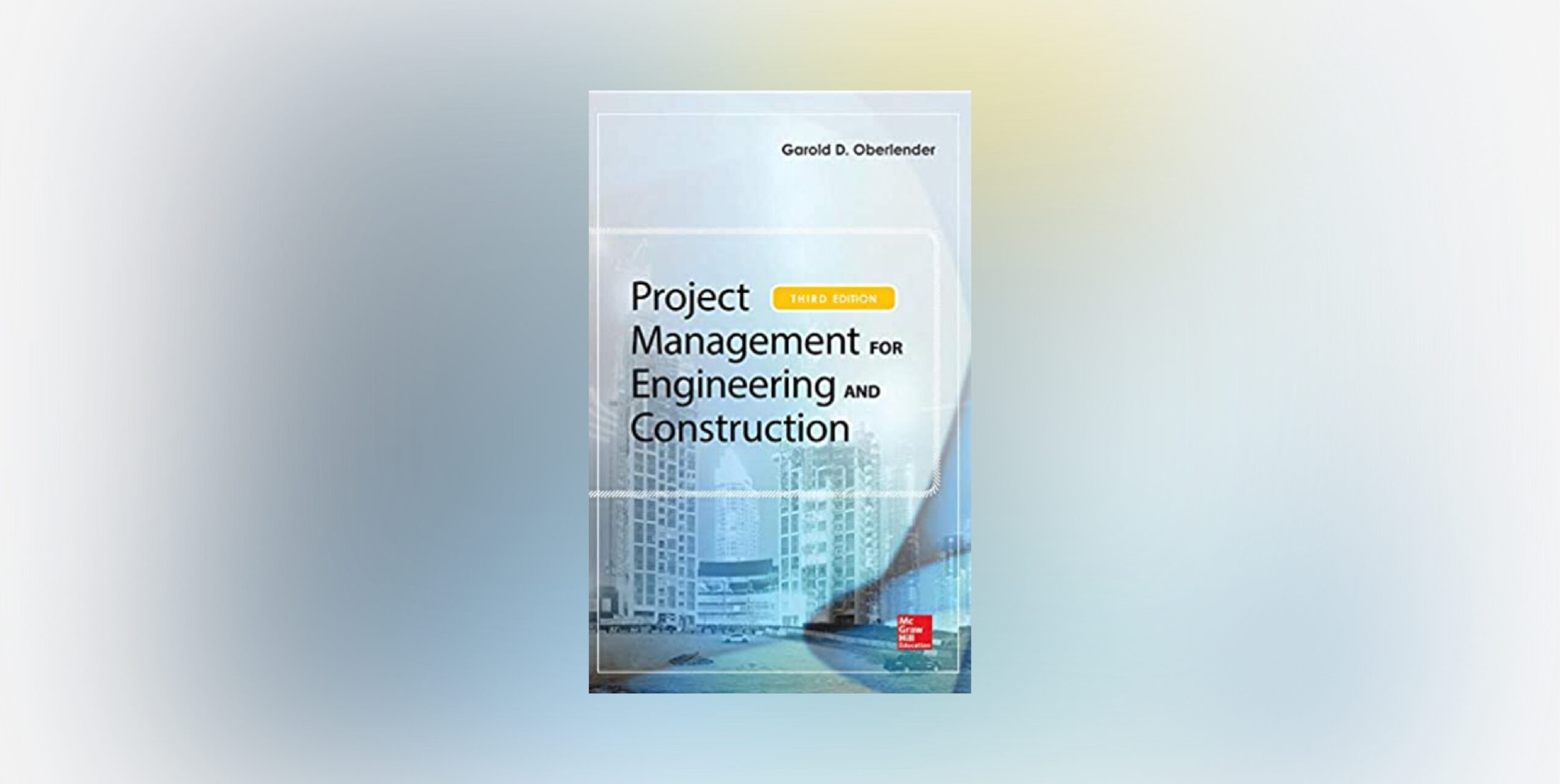 Project management for engineering book on blue background